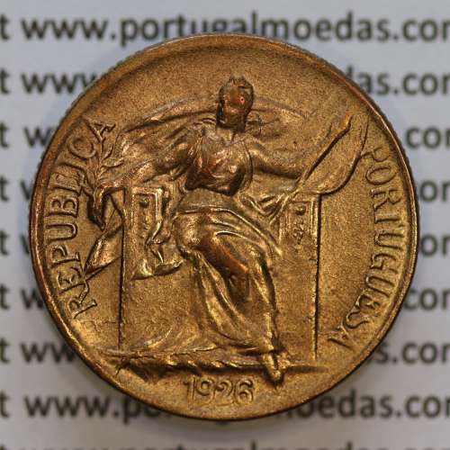 Portugal coin of 1 escudo of 1926 Aluminium-Bronze, 1$00 "Escudo" 1926 Aluminium-Bronze, (VF), World Coins Portugal KM 576