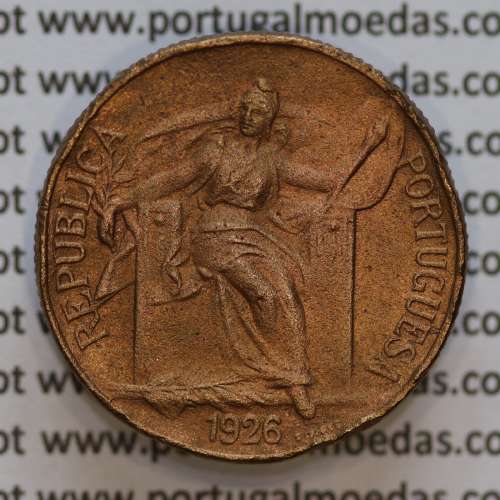 1 Escudo 1926 Bronze-Alumínio, 1$00 1926 Alumínio-Bronze Republica Portuguesa, (MBC), World Coins Portugal  KM 576