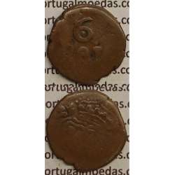 MOEDA 6 RÉIS COBRE 1786-1799 (BC) - ÍNDIA ( 6 RÉIS DADUDDÚ) - D.MARIA I