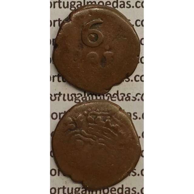 MOEDA 6 RÉIS COBRE 1786-1799 (BC) - ÍNDIA ( 6 RÉIS DADUDDÚ) - D.MARIA I
