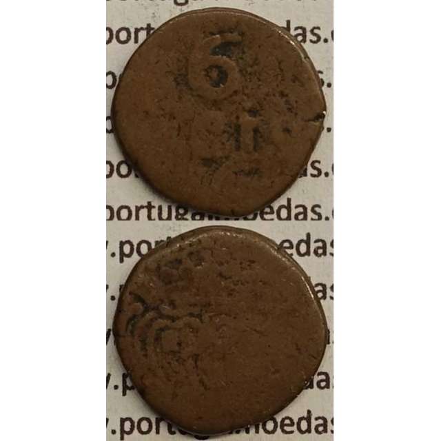 MOEDA 6 RÉIS COBRE 1786-1799 (BC) - ÍNDIA ( 6 RÉIS DADUDDÚ) - D.MARIA I