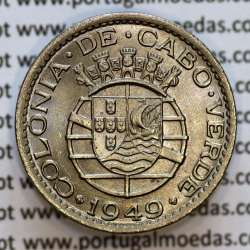 1 Escudo 1949 alpaca de Cabo Verde, 1$00 escudo alpaca 1949, Ex-Colónia de Cabo verde, (Bela), World Coins Cape Verde KM 7