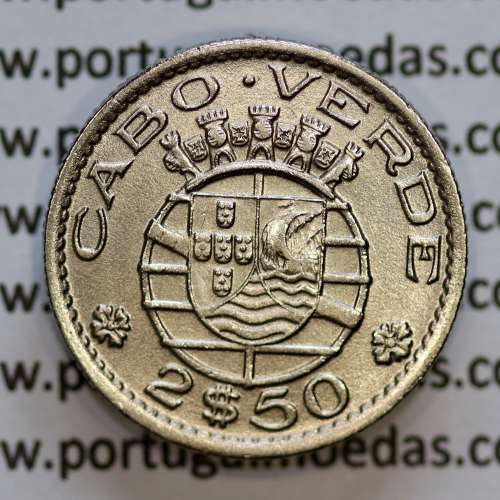 Cabo Verde, 2$50 1953 cuproníquel, dois escudos e cinquenta centavos 1953 cuproníquel, (MBC+/Bela-), World Coins Cape Verde KM 9