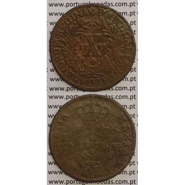 MOEDA X REIS COBRE 1799 (MBC) - COROA BAIXA/DATA PEQUENA - 26 FRUTOS - D. MARIA I