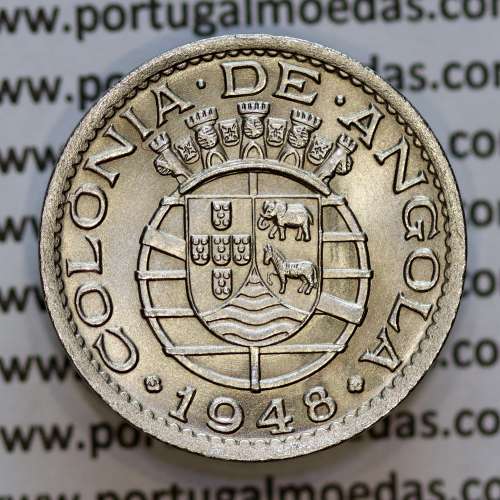 Angola coin 50 Centavos 1948 Alpaca, "$50" fifty cents 1948 Angola, (Superb), Former Colony Angola, World Coins Angola KM 72
