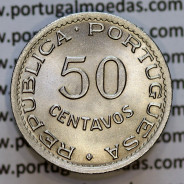Angola 50 Centavos 1948 Alpaca, ("$50" cinquenta centavos 1948 Angola), (Soberba), Ex-Colónia Angola, World Coins Angola KM 72