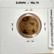 Malta 1 Cent 1986 Latão Níquel Proof, World Coins Malta KM 78, Coin of 1 Cent 1986 Latão Níquel proof
