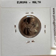 Malta 2 Cents 1986 Cupro-níquel Proof, World Coins Malta KM 79, Coin of 2 Cents 1986 Copper-nickel proof