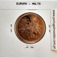 Malta 25 Cents 1986 Cupro-niquel proof, World Coins Malta KM 80, Coin of 25 Cents 1986 Copper-nickel proof