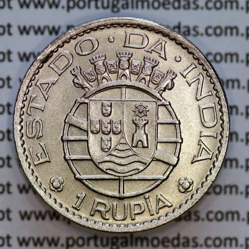 1 Rupia 1952 Cuproníquel Estado da Índia Portuguesa, Ex-Colónia, (MBC+), World Coins India Portuguese KM 29