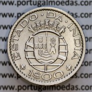 Índia 1$00 alpaca 1959, 1 Escudo 1959 alpaca Estado da India Portuguesa, (Bela / Soberba), World Coins India Portuguese KM#33