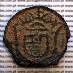 20 Bazarucos Tutenaga 1801 D. Maria I, Índia, vinte Bazarucos 1801 da India Portuguesa, World Coins India Portuguese KM 47