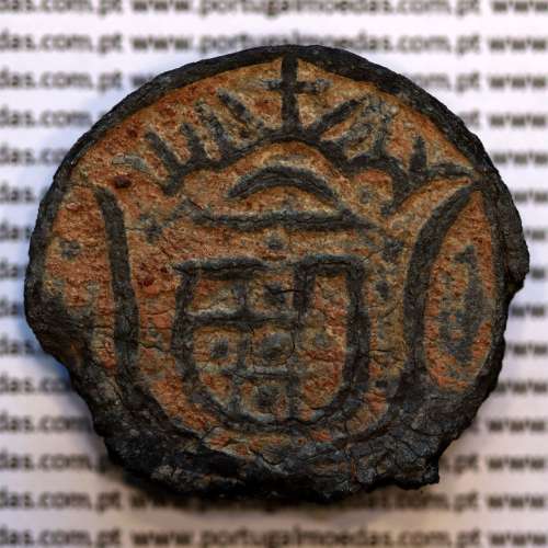 20 Bazarucos Tutenaga 1801 D. Maria I, Índia, vinte Bazarucos 1801 da India Portuguesa, World Coins India Portuguese KM 47