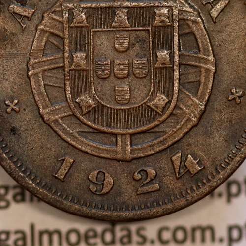 Angola 5 Centavos 1924 Bronze,"$05" cinco centavos 1924 Angola, (MBC-), Ex-Colónia Portuguesa, World Coins Angola KM 62