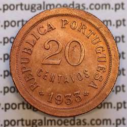 20 Centavos 1933 Bronze Guiné, $20 centavos 1933 Ex-colónia Portuguesa Guiné, (Bela), World Coins Guinea Portuguese KM 3