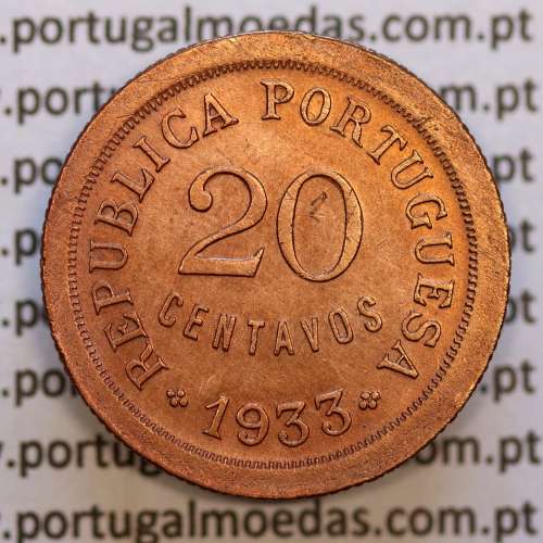 20 Centavos 1933 Bronze Guiné, $20 centavos 1933 Ex-colónia Portuguesa Guiné, (Bela), World Coins Guinea Portuguese KM 3