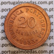 20 Centavos 1933 Bronze Guiné, $20 centavos 1933 Ex-colónia Portuguesa Guiné, (Bela), World Coins Guinea Portuguese KM 3