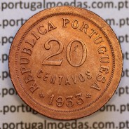 20 Centavos 1933 Bronze Guiné, $20 centavos 1933 Ex-colónia Portuguesa Guiné, (Bela), World Coins Guinea Portuguese KM 3