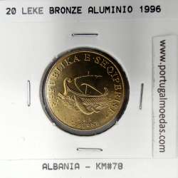 Albânia 20 Leke 1996 Bronze - Aluminío, World Coins Albania KM 78