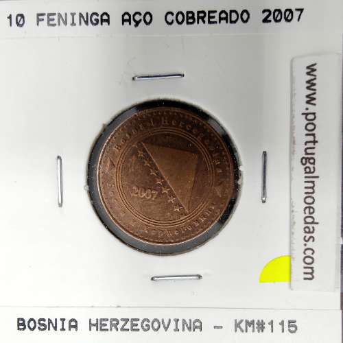 Bósnia e Herzegovina 10 Feninga 2007 Aço-Cobreado, World Coins Bosnia and Herzegovina KM 115