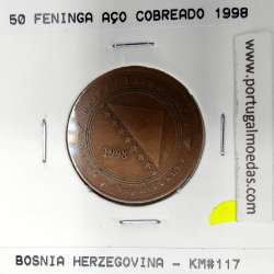 Bósnia e Herzegovina 50 Feninga 1998 Aço-Cobreado, World Coins Bosnia and Herzegovina KM 117