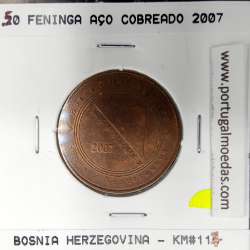 Bósnia e Herzegovina 50 Feninga 2007 Aço-Cobreado, World Coins Bosnia and Herzegovina KM 117