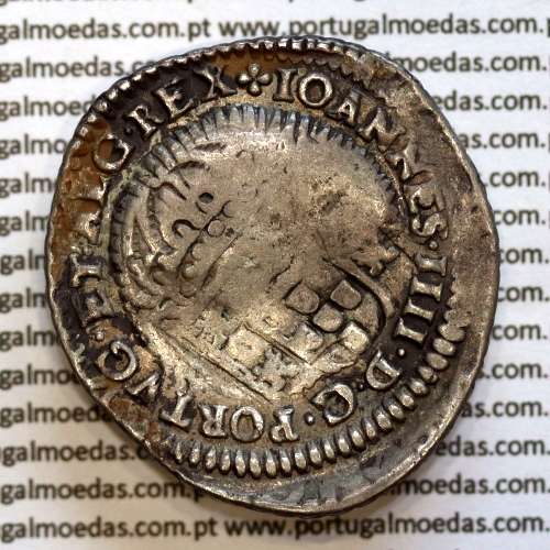D. Pedro II New Orla on Half Cruzado silver D. João IV, (border type II) variant legend (1) Obverse and (2) on the reverse