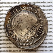 D. Pedro II New Orla on Half Cruzado silver D. João IV, (border type II) variant legend (1) Obverse and (2) on the reverse