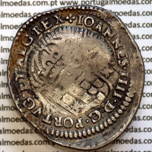 D. Pedro II New Orla on Half Cruzado silver D. João IV, (border type II) variant legend (1) Obverse and (2) on the reverse