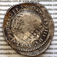D. Pedro II Cunho Orla Nova sobre Meio Cruzado prata D. João IV, (orla tipo II) variante legenda (1) Anverso e (2) no reverso