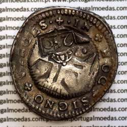 D. Pedro II New Orla on Half Cruzado silver D. João IV, (border type II) variant legend (1) Obverse and (2) on the reverse
