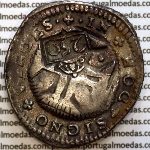 D. Pedro II New Orla on Half Cruzado silver D. João IV, (border type II) variant legend (1) Obverse and (2) on the reverse