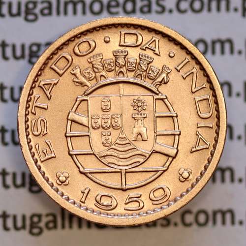 10 centavos 1959 bronze Estado da India Portuguesa, $10 centavos 1959 Índia, (Bela), World Coins India Portuguese KM 30