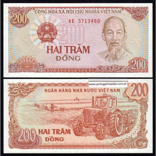 Vietname  - Nota 200 Dong 1987 (Não circulada)