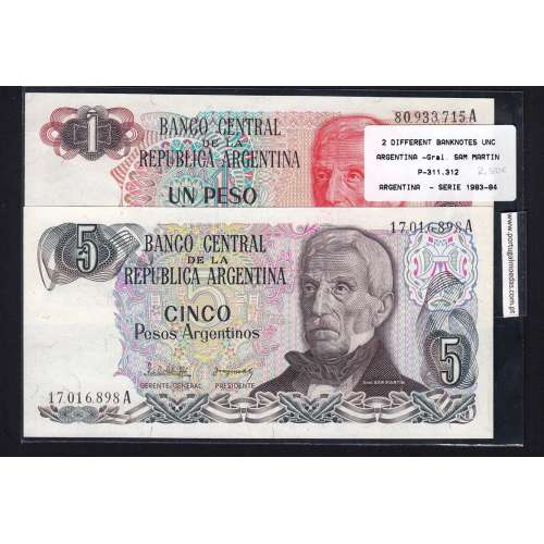 Argentina - Lot of 2 Different Banknotes-Series 1983-1984 (Not circulated)