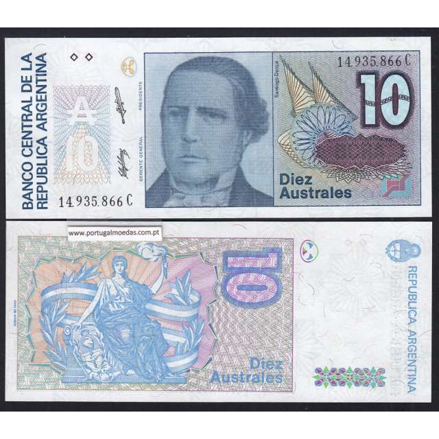 Argentina - 10 Australes Banknote 1987-1989 (Uncirculated) - Pick 325