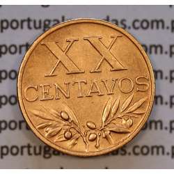XX centavos 1958 Bronze, 20 centavos 1958 Republica Portuguesa, (Bela), World Coins Portugal KM 584