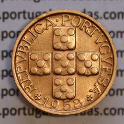 XX centavos 1958 Bronze, 20 centavos 1958 Republica Portuguesa, (Bela), World Coins Portugal KM 584