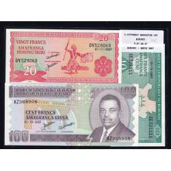 Burundi - Lote de 3 Notas Diferentes-Serie 2007 (Não Circulada) Burundi - Lote de 3 Notas Diferentes-Serie 2007 (Não Circulada)