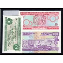 Burundi - Lot of 3 Different Notes-Series 2007 (Not Circulated)