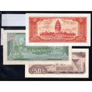 Cambodia - Lot of 3 Different Notes - Series 1987-1992 (Uncirculated)