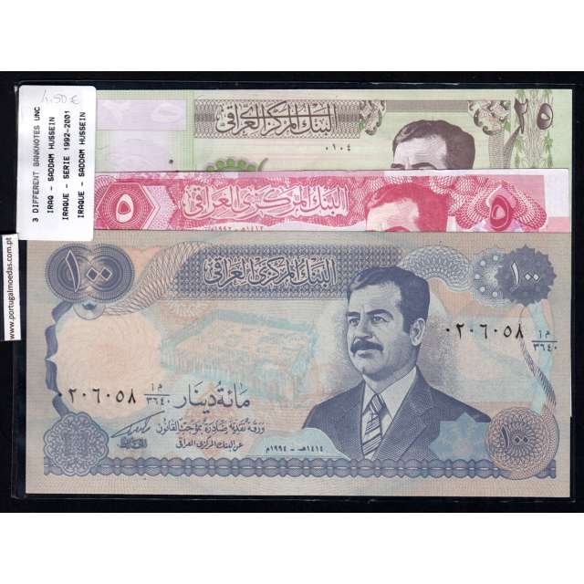 Irão - Lote de 3 Notas Diferentes-Serie 1992-2001(Não circulada)