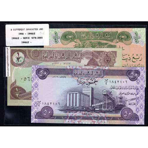 Iraq - Lot of 3 Different Banknotes-Series 1978-2003 (Not circulated)