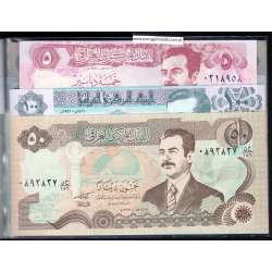 Iraque- Lote de 8 Notas Diferentes-Serie 1990-2002(Não circuladas)