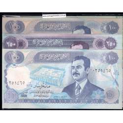 Iraque- Lote de 8 Notas Diferentes-Serie 1990-2002(Não circuladas)