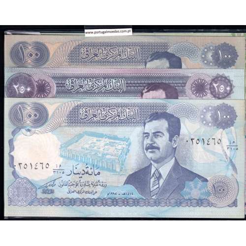 Iraque- Lote de 8 Notas Diferentes-Serie 1990-2002(Não circuladas)