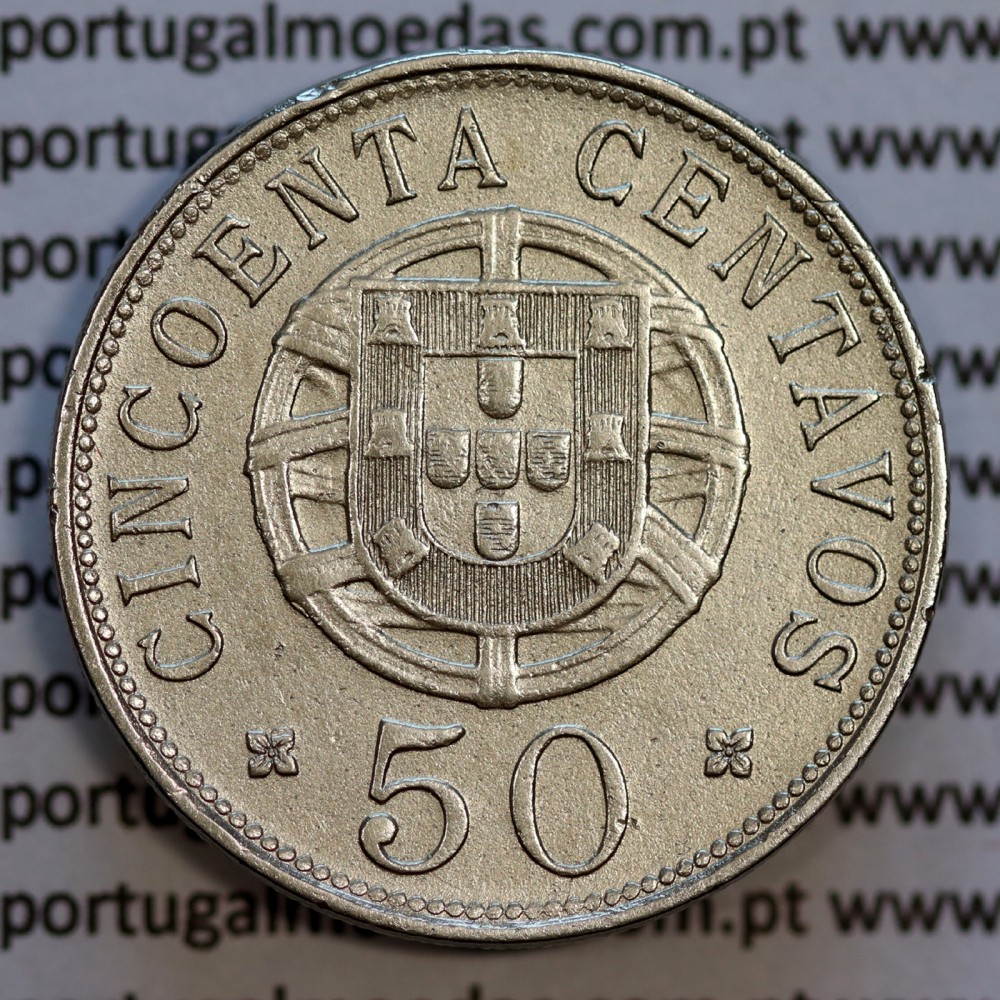 Angola 50 centavos 1927 Alpaca, "$50" Cincoenta centavos 1927 Angola, (MBC), Ex- Colónia Angola, World Coins Angola KM 69