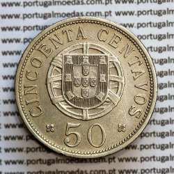 Angola coin 50 centavos 1928 in alpaca, 50 centavos 1928 Angola, (MBC+/Bela-), Former Colony Angola, World Coins Angola KM 69