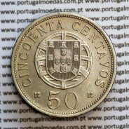 Angola 50 centavos 1928 em alpaca,"$50" centavos 1928 Angola, (MBC+/Bela-), Ex- Colónia Angola, World Coins Angola KM 69