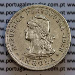 Angola coin 50 centavos 1928 in alpaca, 50 centavos 1928 Angola, (MBC+/Bela-), Former Colony Angola, World Coins Angola KM 69